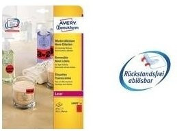 AVERY ZWECKFORM Zweckform Etiketten Rot für Laser Drucker B/H: 99,1 x 38,1 mm - Bild 1