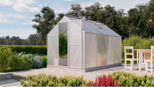 VITAVIA Gewächshaus Eos Plus 6000 aus Aluminium in Silber, B: 198 cm, H: 208 cm, L: 304 cm - Bild 1
