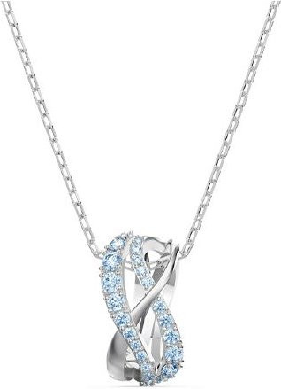 Swarovski Halskette Twist Spiral Anhänger, Blau, Silber, Kristall, Damen - Bild 1