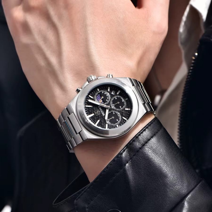 BENYAR Chronograph, Quarz, Edelstahl, Grün, Herren - Bild 2