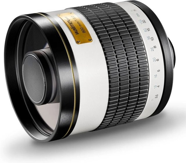 Walimex Pro Spiegelobjektiv 800mm f/8.0 für Canon DSLR Vollformat und APS-C in Schwarz und Weiß - Bild 1