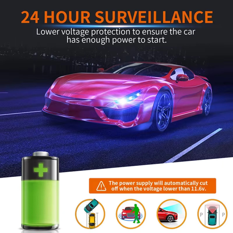 WDSZKMYF Hardwire Kit für Dash Cam DVR mit 3,5 m Kabel, 2,5 A Step-Down Line, kompatibel mit Mini, Micro und Typ-C USB, Schwarz - Bild 3