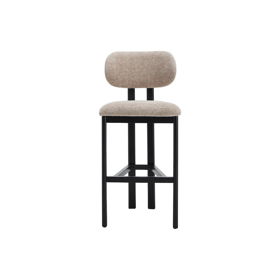 Barhocker Yelaz von Vente-unique in Taupe mit Stoffbezug und Holzgestell, Höhe: 111 cm, Sitzhöhe: 49 cm - Bild 2