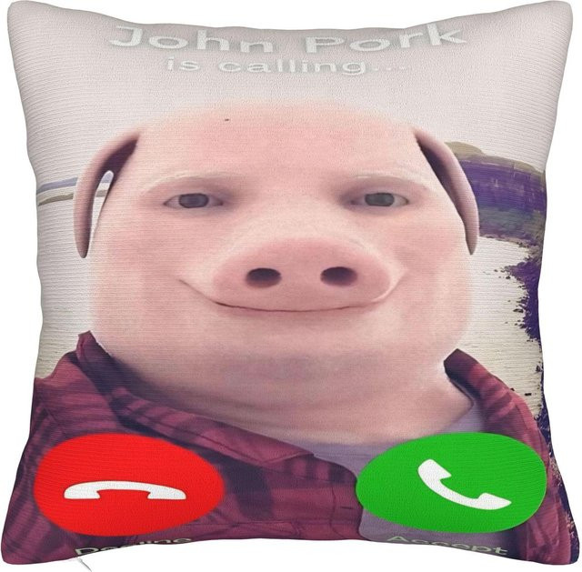 John Pork Kissenbezug mit Grafik-Design, Multicolor, B/B: 30 x 30 cm - Bild 1