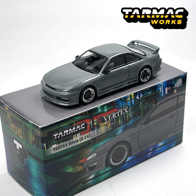 Tarmac Works Tw Vertex Silvia S14, Automodell, Grau, 1:64, Metall - Bild 1