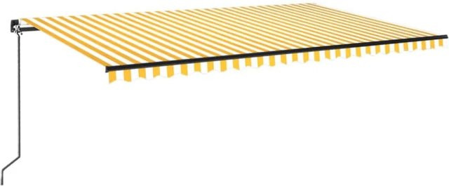 Furnicato Markise manuell einziehbar aus Polyester und Aluminium in Gelb und Weiß B: 500 cm, H: 300 cm - Bild 1