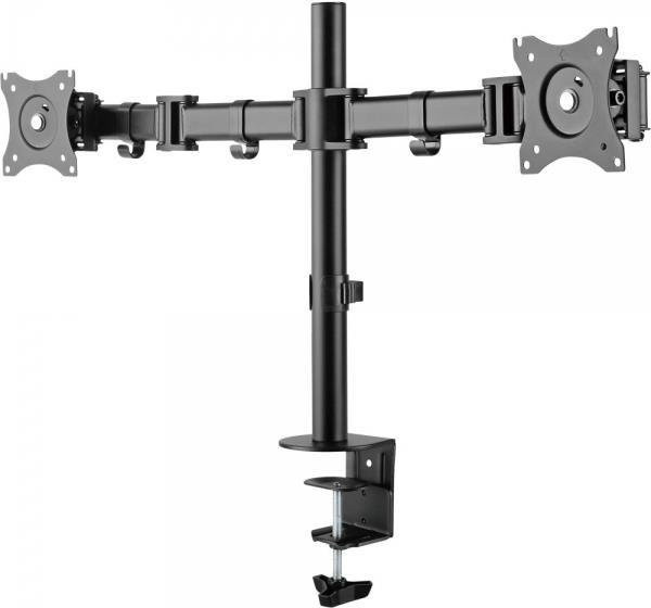 InLine 23104C Flachbildschirm-Tischhalterung für 27 Zoll in Schwarz mit VESA 75x75 mm und Klemmbefestigung - Bild 1