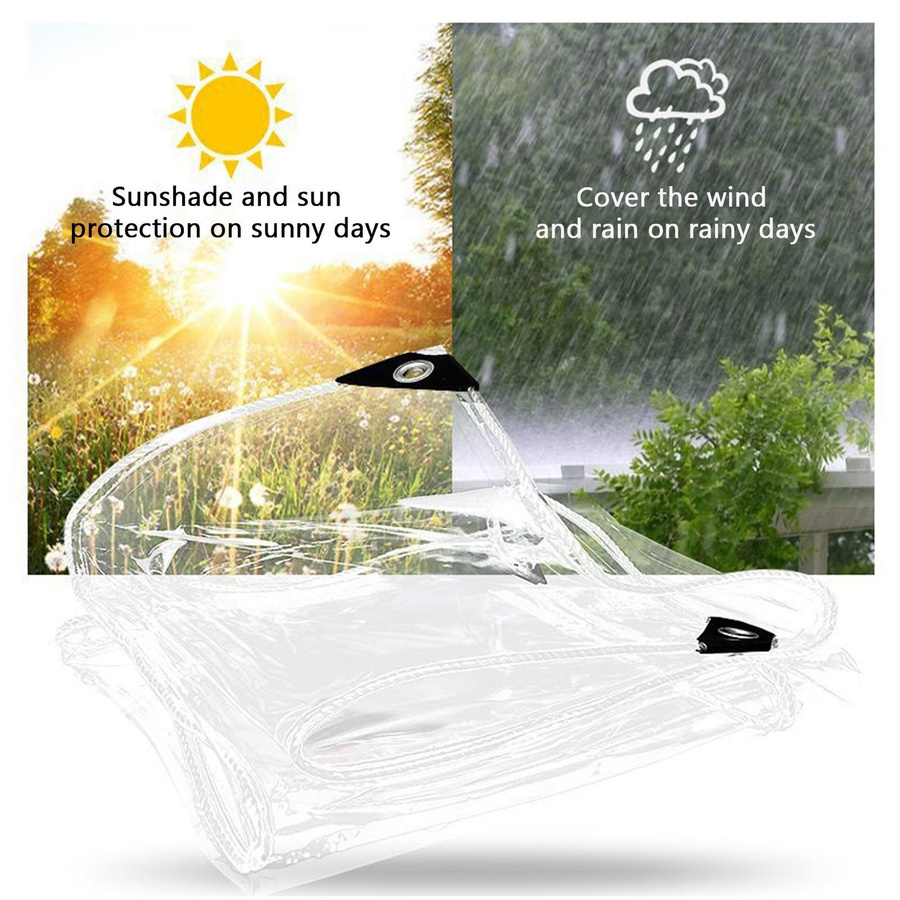 CosyHome Transparente Regenplane, verdickte und wasserabweisende Mehrzweckplane, Farbe: transparent, B x H: 140 x 190 cm - Bild 5