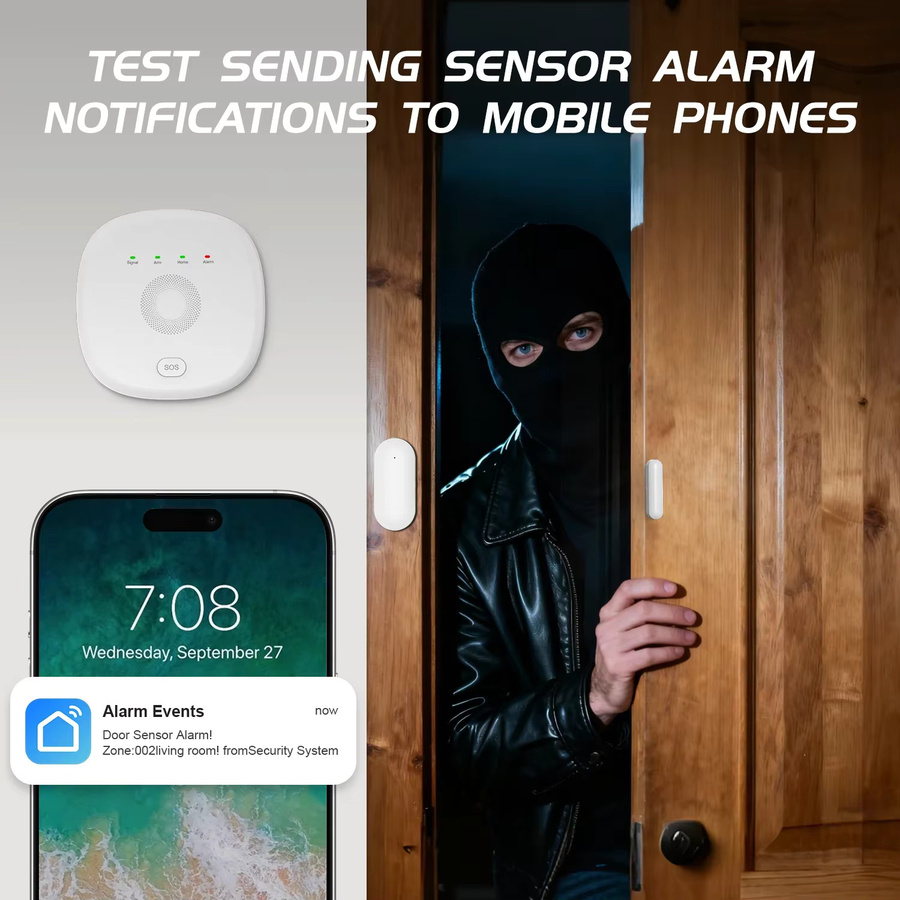 PGST WLAN-Heimalarmsystem Smart Security Kit in Weiß mit Tür- und Fenstersensor, Bewegungsmelder, SOS-Tastatur und App-Steuerung für dein Haus und deine Wohnung - Bild 3