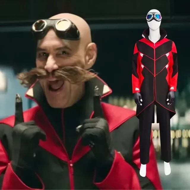 Cosfans Dr Eggman Cosplay Kostüm Ivo Robotnik, Jacke, Hosen, Brille, Handschuhe - Bild 1