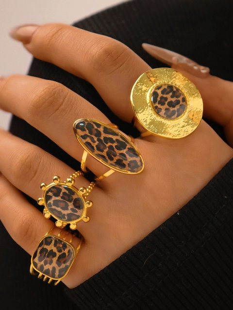 Uself Ringe, 18 Karat PVD-vergoldeter 304-Edelstahl, Gold, Unisex - Bild 1