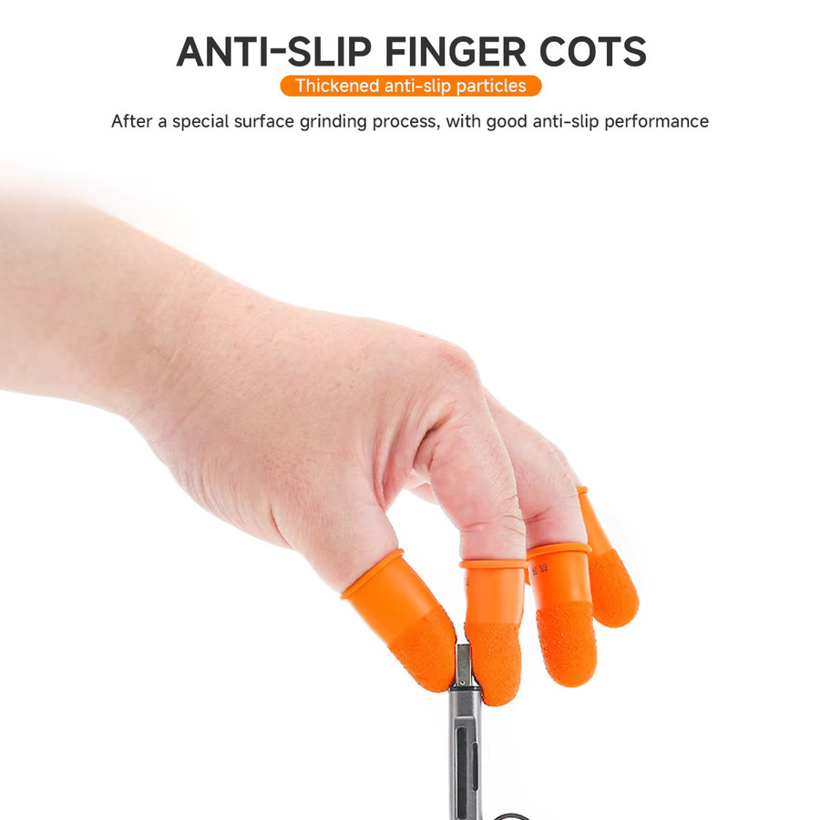 Geekthink Fingerlinge zum Nähen und Zählen, rutschfeste Fingerspitzen-Schutzhandschuhe in Orange - Bild 3