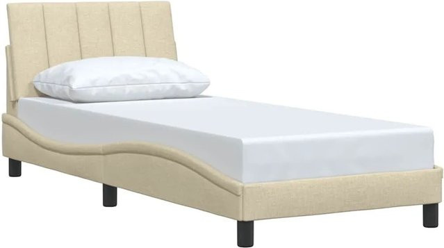 vidaXL Bettgestell mit Stoffbezug in Beige ohne Matratze B/T/H: 90 x 190 cm - Bild 1
