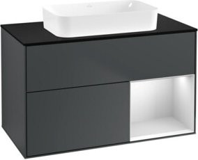 V&B Waschtischunterschrank Finion mit Wandbeleuchtung, Breite: 100 cm, Tiefe: 60,3 cm, Lackiert - Bild 1