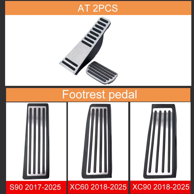 YaLumei Pedal-Abdeckung Set für Volvo XC60 XC90 S90 V90 in Silber - Bild 3