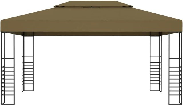 vidaXL Pavillon in Taupe mit Polyester-Dach und Stahlgestell B/T: 400 x 300 cm - Bild 1