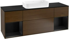 Villeroy & Boch Waschtischunterschrank Finion mit Abdeckplatte, Farbe Walnuss, B/T/H: 160 x 50,1 x 1 cm - Bild 1