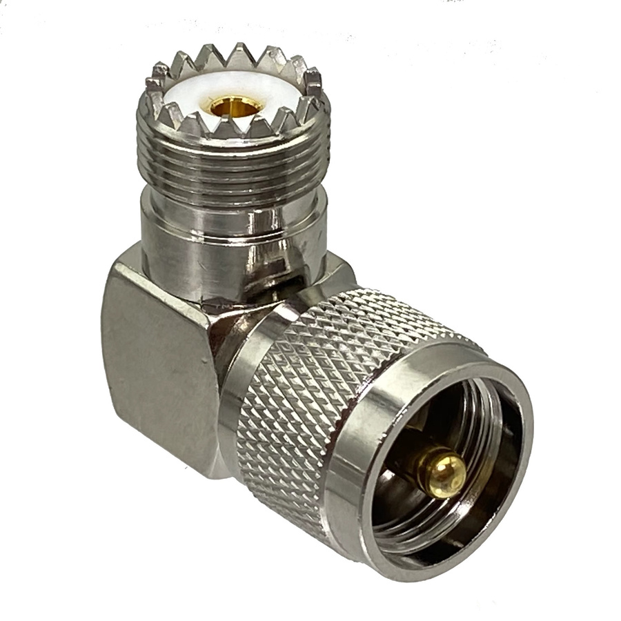 PL-259 auf UHF-Buchse SO-239 Adapter, 90 Grad Winkel, RF-Koaxial-Stecker in Silber - Bild 2