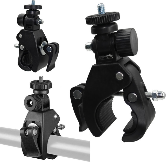 GoPro Universal Fahrradlenkerhalterung 360 Grad drehbar mit 1/4 Zoll Stativgewinde in Schwarz - Bild 1