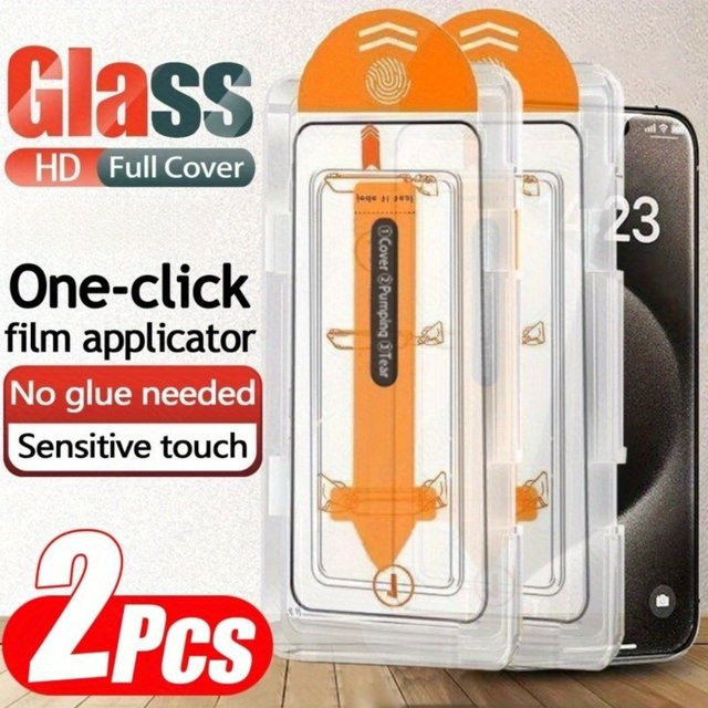 2 Stück DIXSG HD Clear Full Screen Protector für iPhone 11 bis iPhone 17 Pro Max, transparent, staubfreie Installation - Bild 1