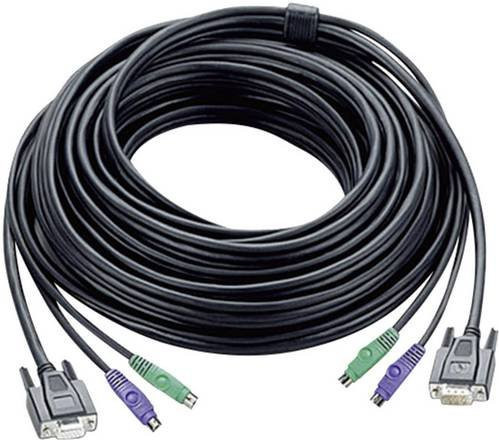 ATEN KVM Anschlusskabel mit 2x PS/2-Stecker und SPHD-15-Stecker, Schwarz, 10,00 m - Bild 1