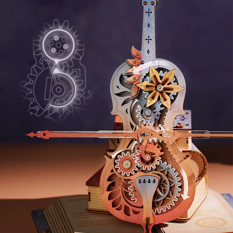 Rokr 3D Holzpuzzle Symphonie der Wunderschönen Träume, Mechanische Spieluhr, Bausatz - Bild 2