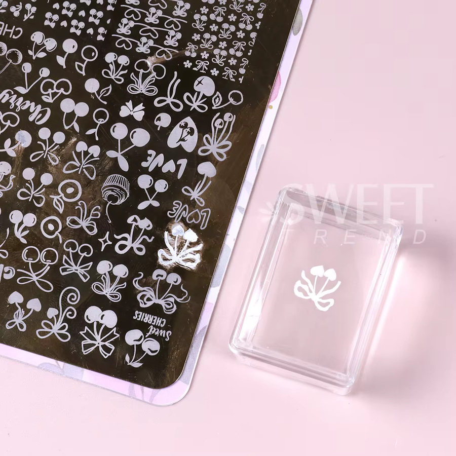 SWEET TREND Nagel Stamping Kit, Silikon Schablone und Stempel, Unisex - Bild 2