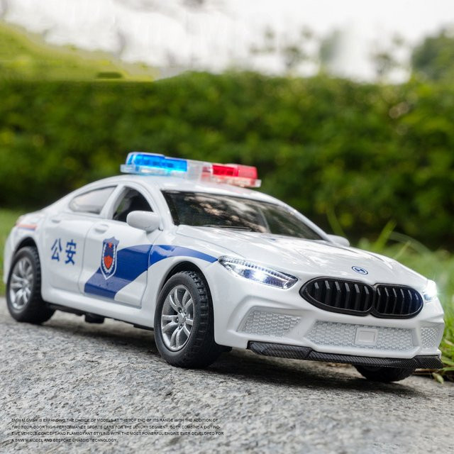MAKEDA M8 Mini-Polizeiauto, Spielzeugmodell, 1:32, Metall, Licht und Sound, Pullback - Bild 1
