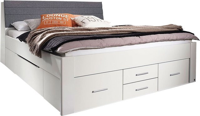 RAUCH ORANGE Scala Futonbett in Alpinweiß mit 6 Schubkästen und Stauraumkopfteil, B/T/H: 180 x 200 cm - Bild 1