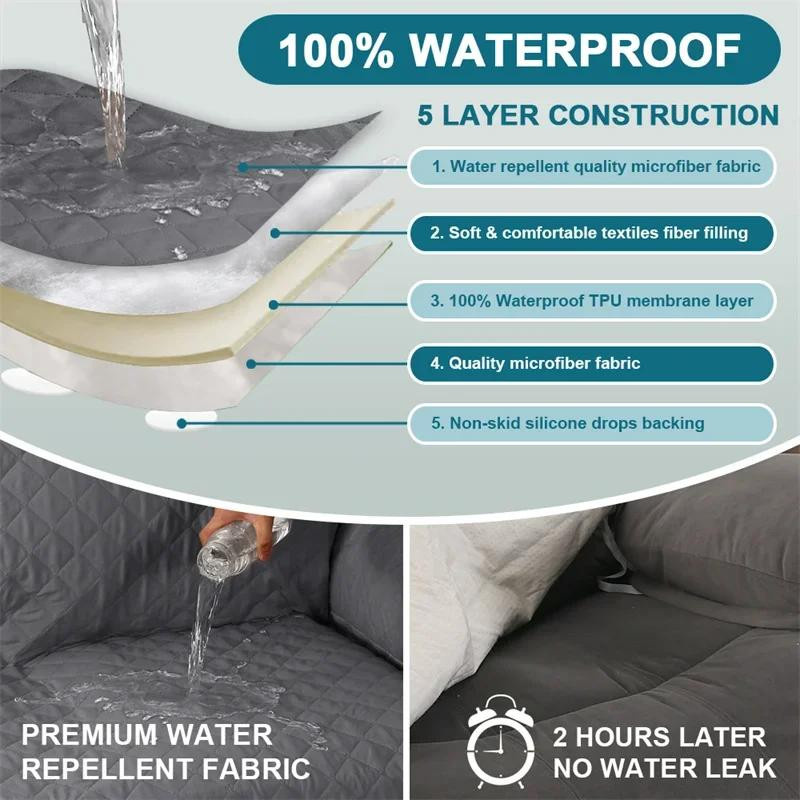 Wasserdichter 4-teiliger Relaxsesselbezug von Household supplies MH für 1-Sitzer, rutschfest und waschbar, Größe M - Bild 2