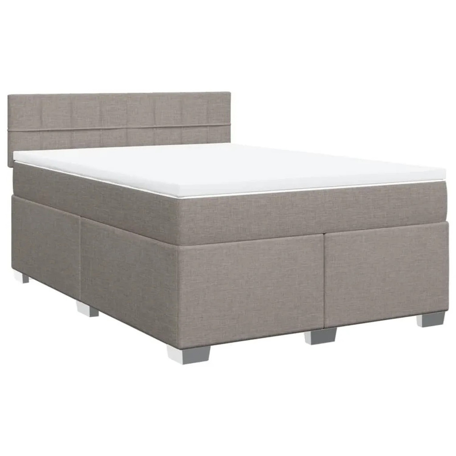 vidaXL Boxspringbett Hybrid mit Matratze und USB-Ladeport, Farbe Beige, B/T/H: 160 x 200 cm - Bild 2