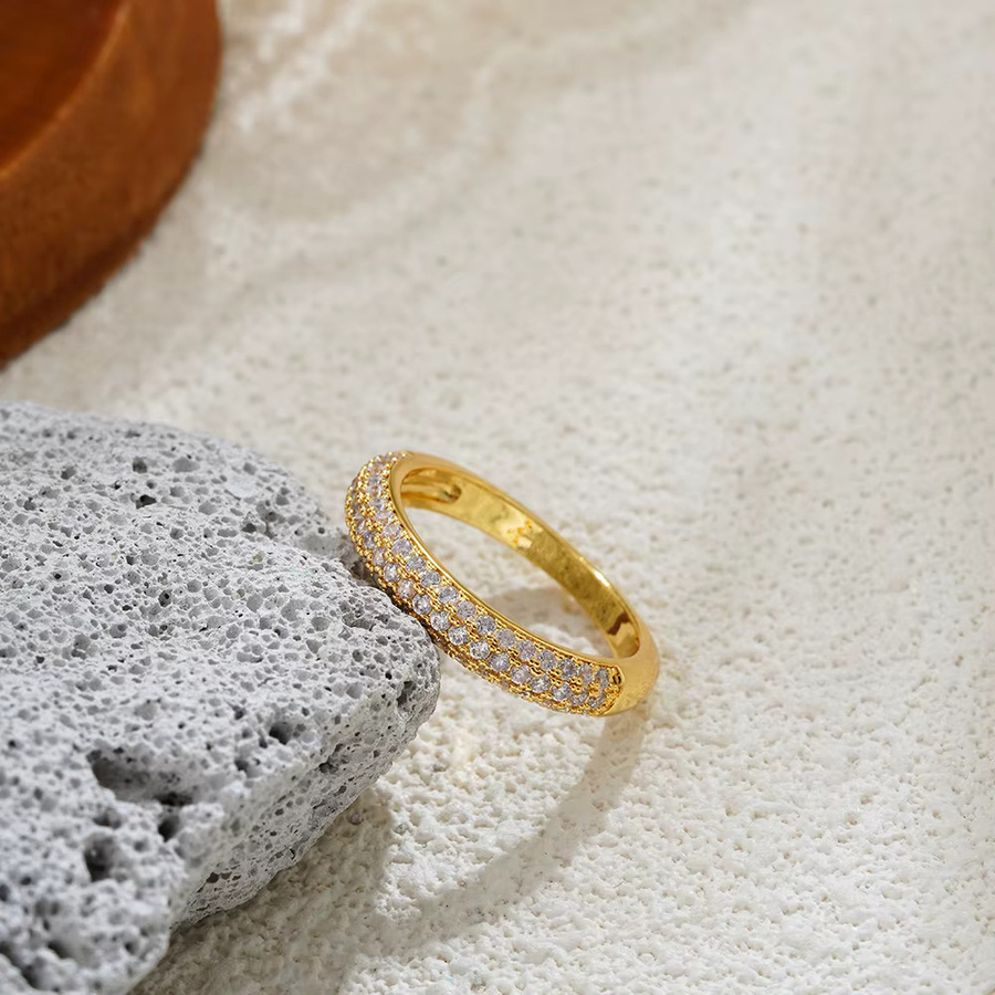 ohhaio Ring Edelstahl, 18K vergoldet, Zirkonia, Damen - Bild 2