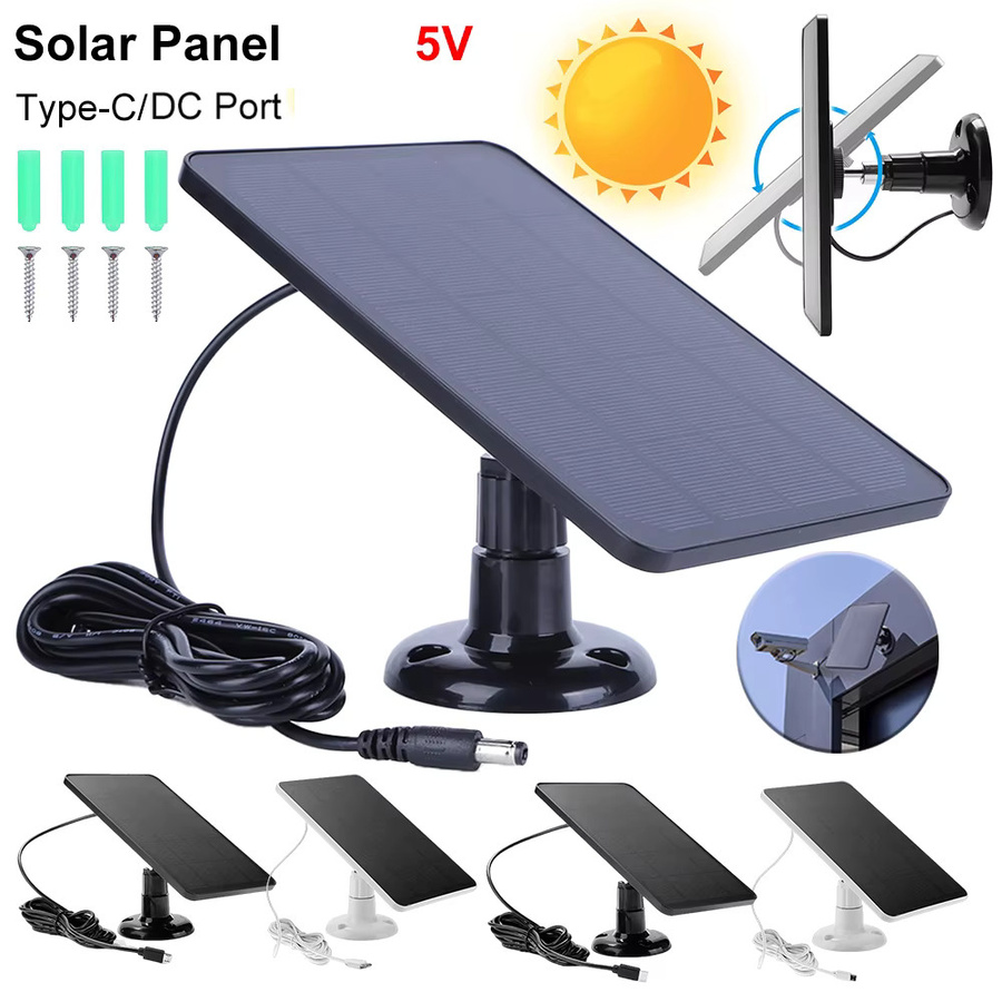 Eufy Solarpanel mit Micro USB und USB-C Port für Eufycam 3C, 2C und Pro, Schwarz, 3W, 9,8 Fuß Ladekabel - Bild 3