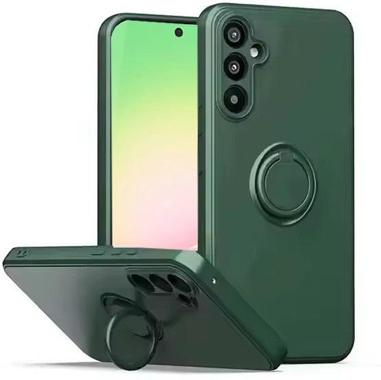 Magnetische Silikon-Handyhülle mit Ringhalter für Samsung Galaxy A57 A37 A56 A36 A55 5G A54 A35 A16 A15 A17 A32 4G in Grün - Bild 1