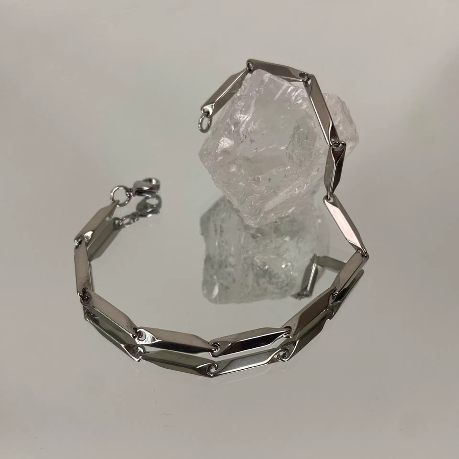 LENNIK Kette Armband, Edelstahl, Silber, Unisex - Bild 4