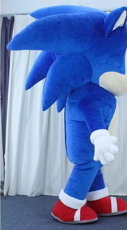 Potdemiel Sonics Aufblasbare Maskottchen Kostüm, Blau, Tier, Plüsch / Textil - Bild 3
