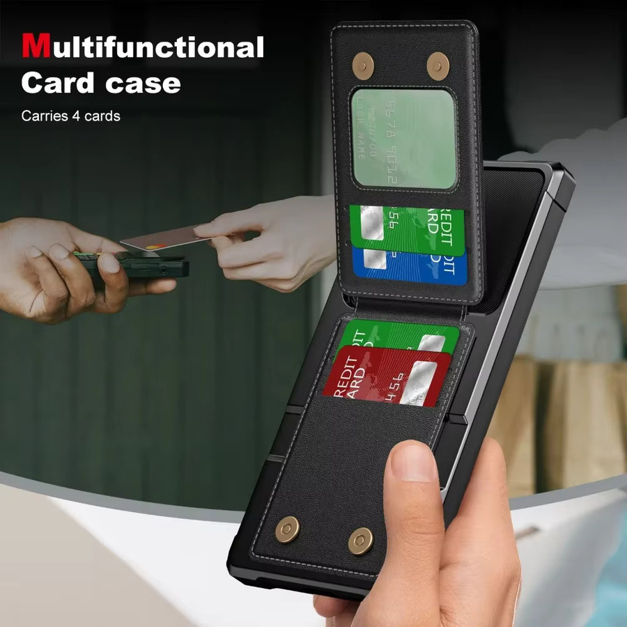 Handyhülle mit Kartenhalter für Samsung Galaxy S25 S26 S24 S23 S22 S21 Ultra Plus und A-Serie in Schwarz und Lila - Bild 6