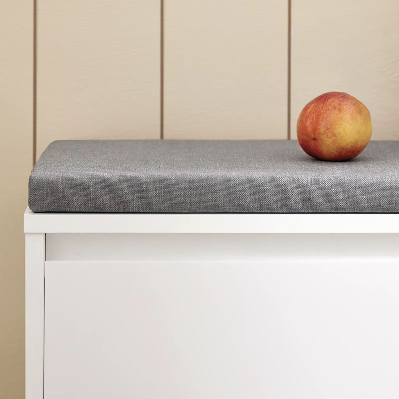SoBuy Schuhbank FSR119-W in Weiß mit Sitzkissen und Drehtür, Klassisch und Minimalistisch, B/T/H: 90 x 24 x 47 cm - Bild 6