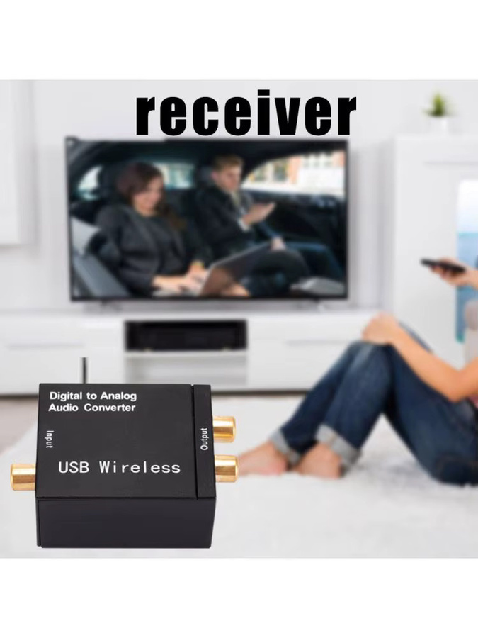 ALLOET Audio-Konverter DAC-Adapter mit optischem Kabel 1m, Bluetooth-kompatibel, Schwarz - Bild 6
