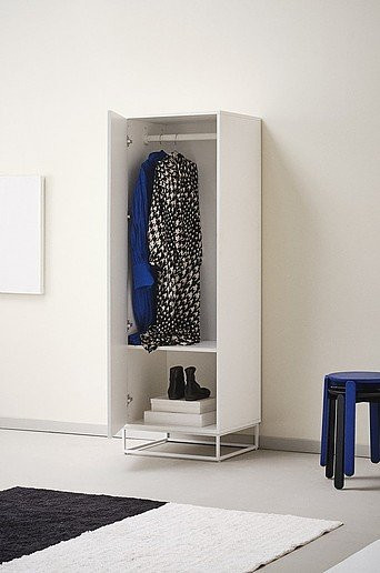 Jotex LYCKEBY Kleiderschrank in Weiß mit Push-to-Open Funktion, B/T/H: 60 x 50 x 180 cm - Bild 1