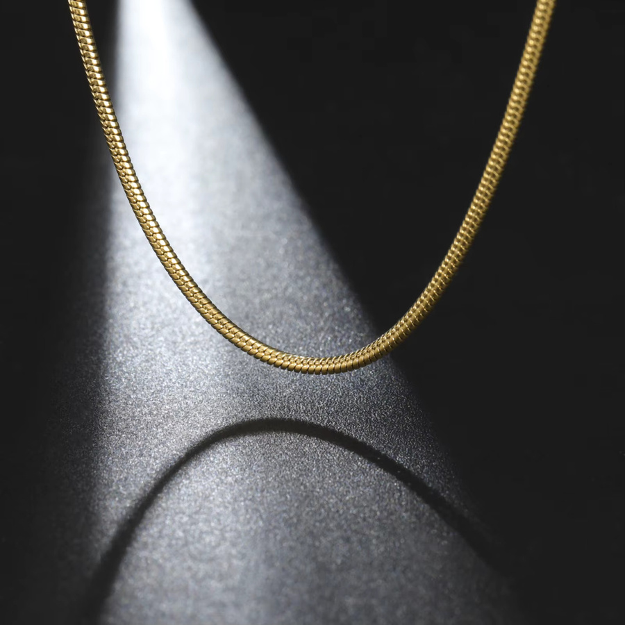 lemegeton Schlangenkette Edelstahl, Gold, Unisex - Bild 2