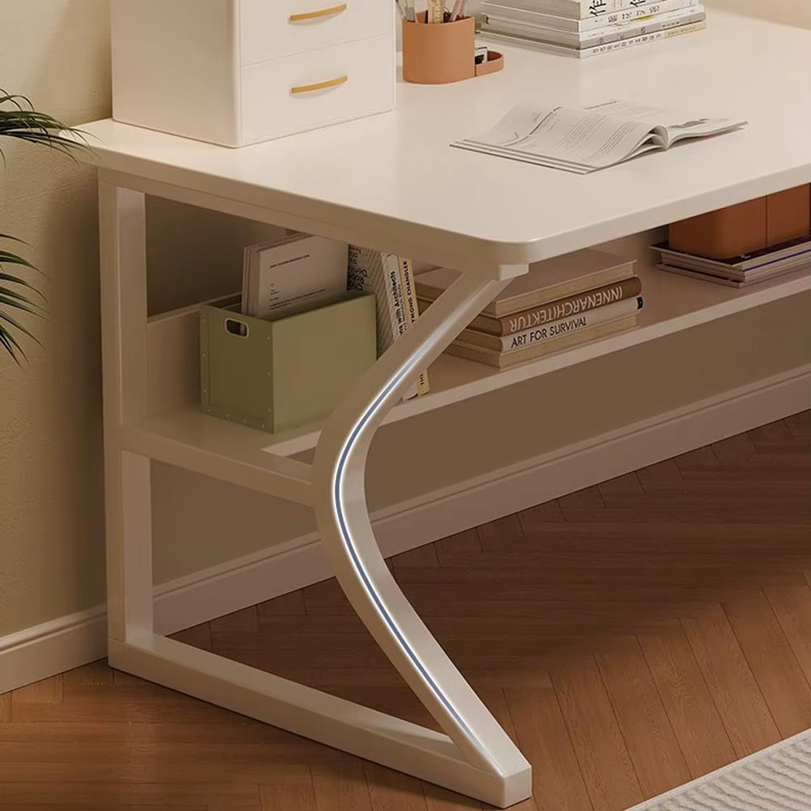 HiMISS Gaming-Schreibtisch für Home Office und Kinderzimmer, moderner Laptop-Schreibtisch in Weiß, B/T/H: 80 x 50 x 75 cm - Bild 2