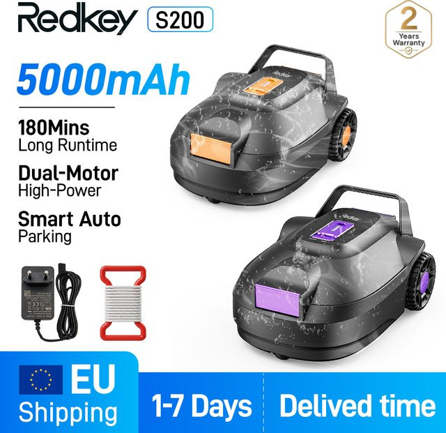 Kabelloser Roboter-Poolreiniger Redkey S200 in Orange mit wiederaufladbarem Lithium-Akku für Fliesen, PVC, Mosaik und Zement - Bild 1