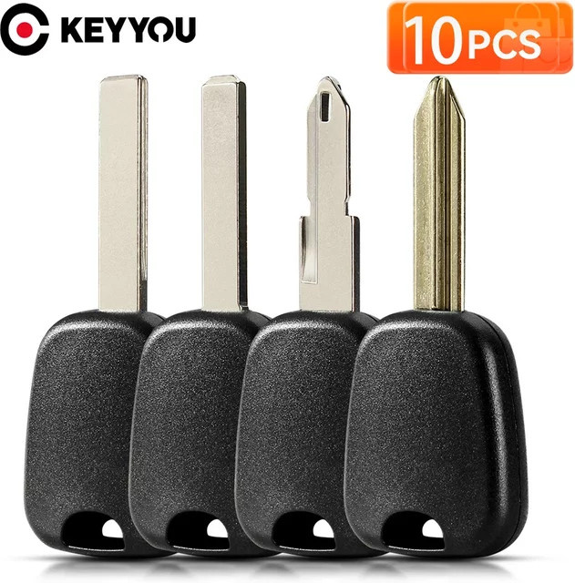 KEYYOU 10er Set Transponder Schlüsselgehäuse für Peugeot und Citroen in Schwarz - Bild 1