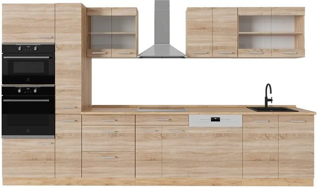 Vicco R-Line Küchenzeile Sonoma Eiche, Breite: 350 cm, Höhe: 207,4 cm, Tiefe: 60 cm - Bild 1