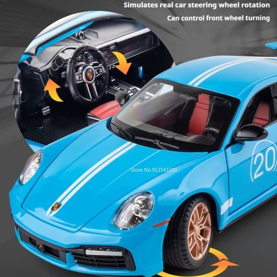 RMZ city 911 Turbo Automodell Spielzeug, 1:24, Metall, mit Licht und Sound - Bild 3