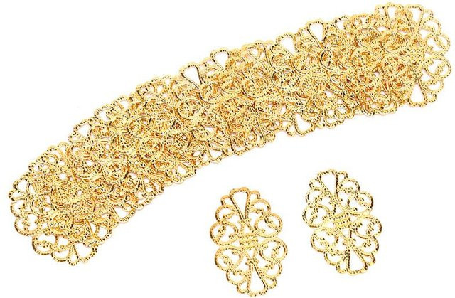 Blumen-Wraps, Verbinder, gold, 20 Stück - Bild 1