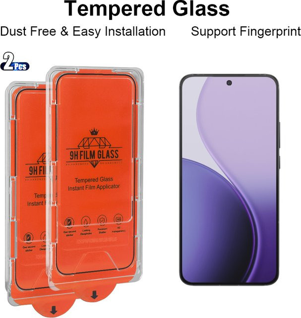 2 Stück HD gehärtetes Glas Displayschutzfolie für OPPO Reno14 Pro Reno11 F Reno13 F Reno 14 Pro 11F 13F 12F 12FS in Transparent - Bild 1