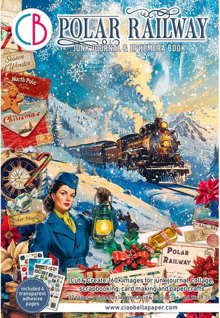 Ciao Bella Junk Journal und Ephemera Buch Polar Railway für Erwachsene, Multicolor, B: 32,0 cm, T: 32,0 cm, H: 140,0 cm - Bild 1