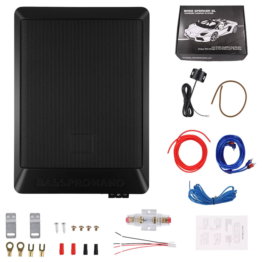 Podofo 1000 W Untersitz-Subwoofer-Soundsystem mit Verstärker für 12 V Auto und LKW in Schwarz - Bild 3